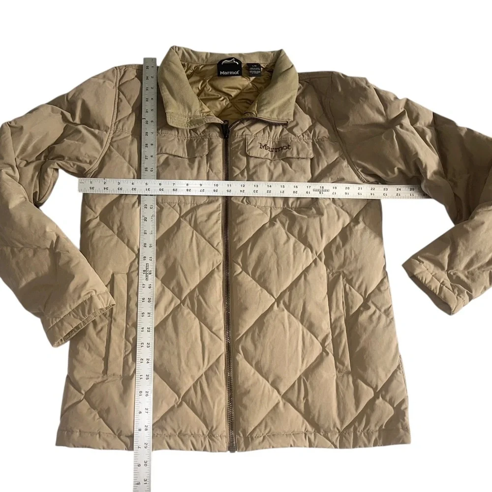Marmot Men's Beige Tan Quilted Duck Down Burdell Jacket ~ Size L - Picture 10 of 11
